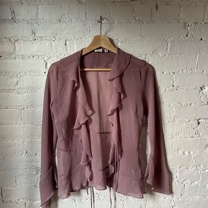 Elegant Mauve Ruffle Blouse